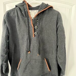 Ariat Charcoal Hoodie with Tangerine Trim